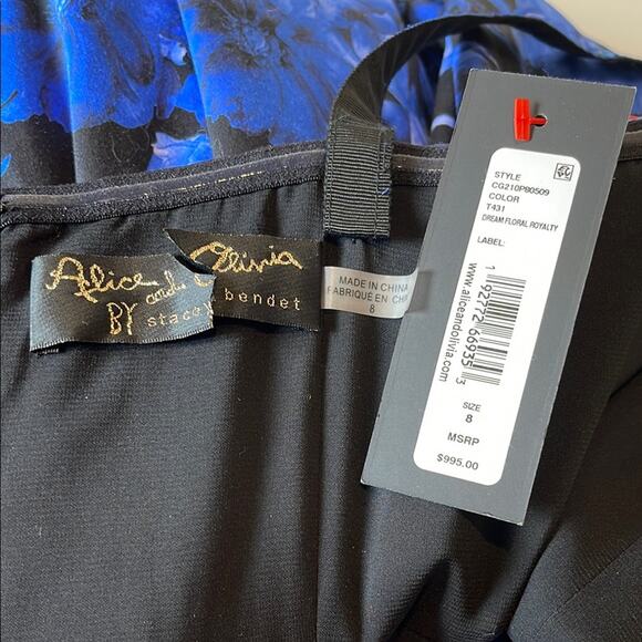 Alice + Olivia Florence Dream Floral Royalty High Low Maxi Gown Size 8 - Picture 10 of 11